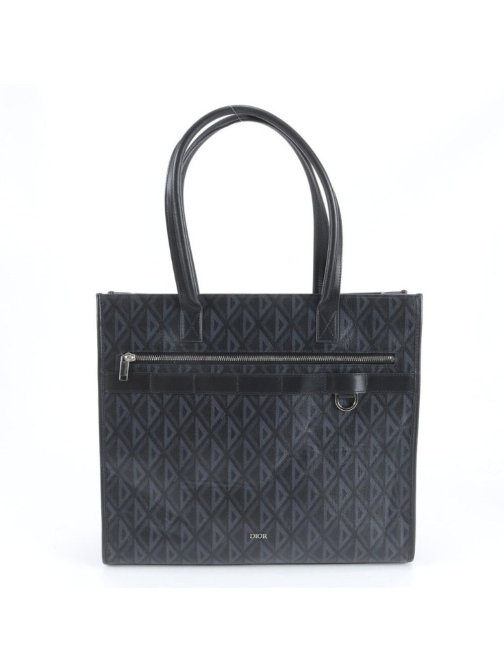 Dior Safari Leather Tote Shoulder Business Document Black
